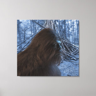 BIGFOOT SASQUATCH PROFILE Stretched Canvas Print