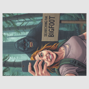 Bigfoot Sasquatch Selfie Decoupage Tissue Paper