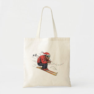 Bigfoot Sasquatch Skiing Christmas Ice Skiing Tote Bag