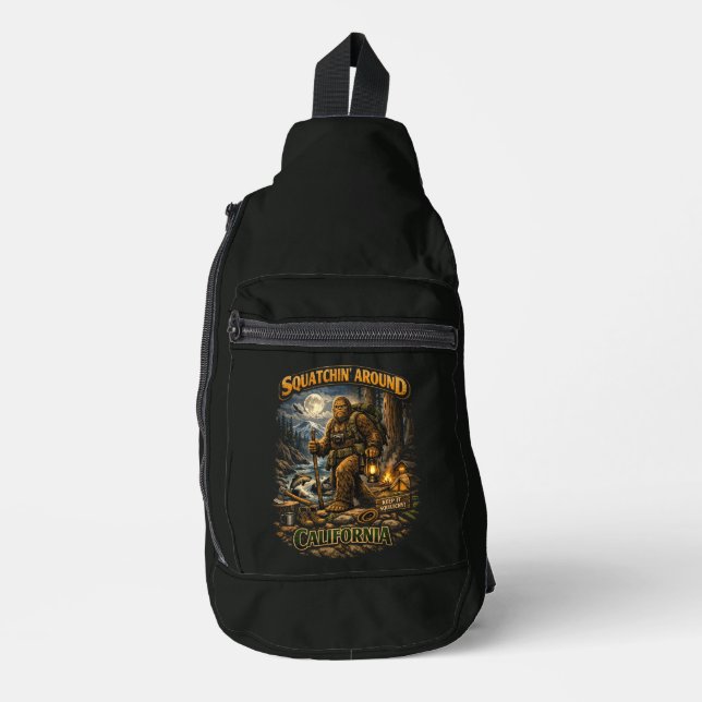 Bigfoot Sasquatch Sling Bag (Front)