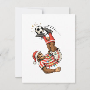 Bigfoot Sasquatch Soccer Christmas Holiday Sport Thank You Card