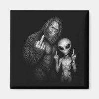 Bigfoot Sasquatch Space Alien Middle Finger