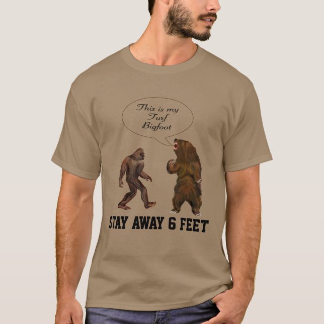 Bigfoot-&-Sasquatch Stay away-6-feet  Men's T-Shir T-Shirt (Front)