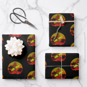 Bigfoot Sasquatch Surfer Dude Surf Board Wrapping Paper Sheet