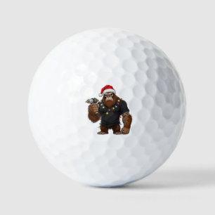 Bigfoot Sasquatch Tattoo Artist Christmas Golf Balls