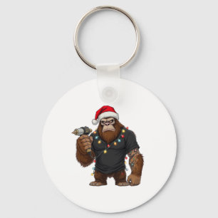 Bigfoot Sasquatch Tattoo Artist Christmas Key Ring
