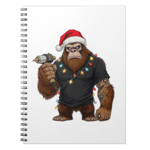 Bigfoot Sasquatch Tattoo Artist Christmas Notebook