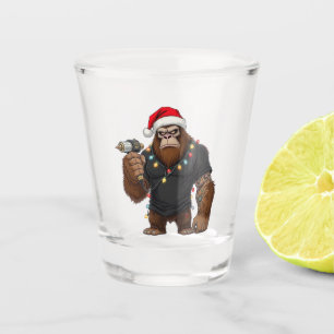 Bigfoot Sasquatch Tattoo Artist Christmas Shot Glass