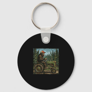 Bigfoot sasquatch tractor funny farm farmer men key ring