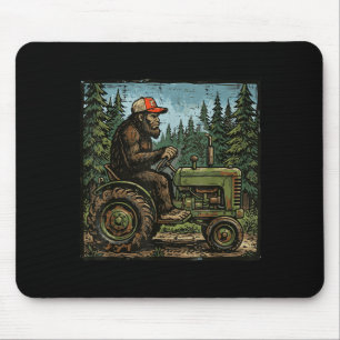 Bigfoot sasquatch tractor funny farm farmer men mouse pad