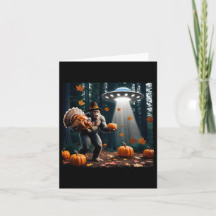 Bigfoot Sasquatch Turkey Ufos Funny Thanksgiving D Card