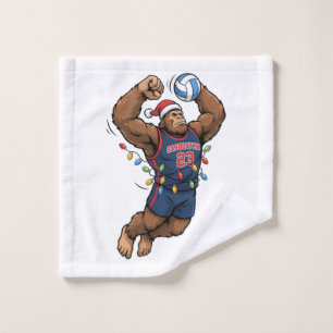 Bigfoot Sasquatch Volleyball Christmas Sport Wash Cloth