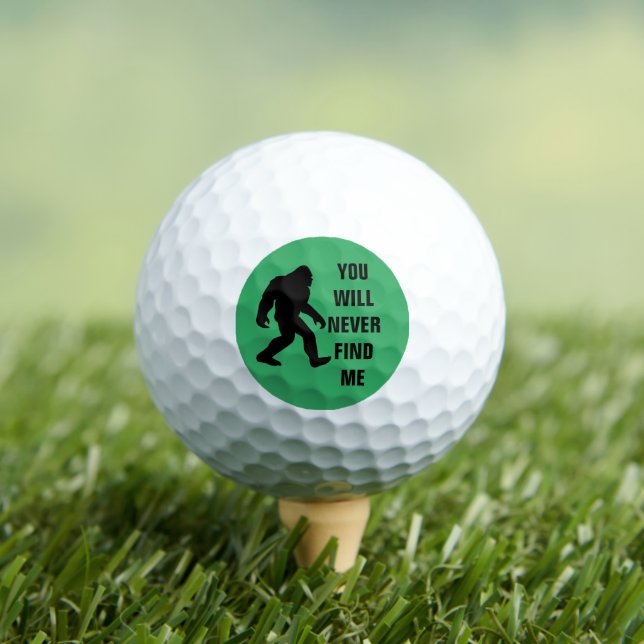 BIGFOOT / Sasquatch : YOU WILL NEVER FIND ME Golf Balls (Insitu Tee)