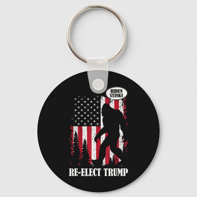 Bigfoot Says Biden Stinks  Key Ring (Front)