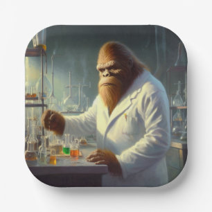 Bigfoot Scientist Paper Plate
