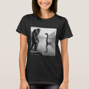 Bigfoot Selfie With Loch Ness Monster Gifts Men Wo T-Shirt