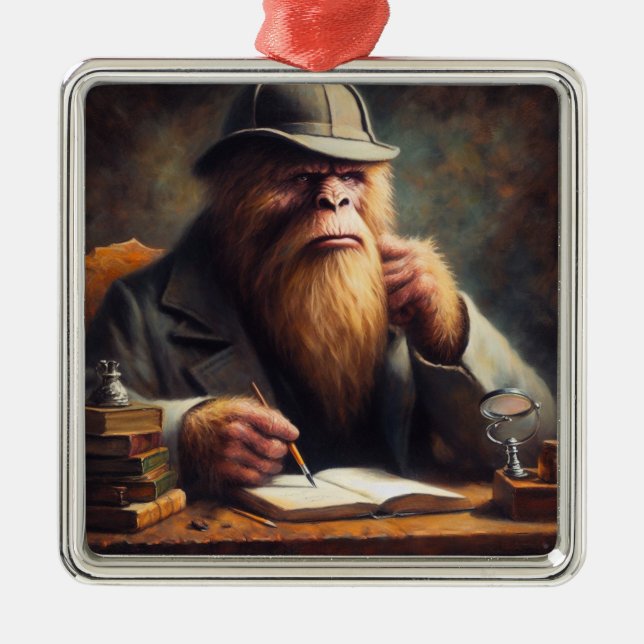 Bigfoot Sherlock Holmes Metal Tree Decoration (Front)