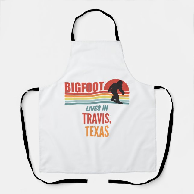 Bigfoot Sighting In Travis Texas  Apron (Front)