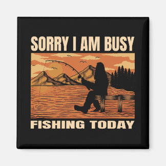 bigfoot silhouette landscape lake fishing activity magnet
