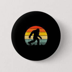 Bigfoot silhouette retro sunset funny sasquatch 6 cm round badge