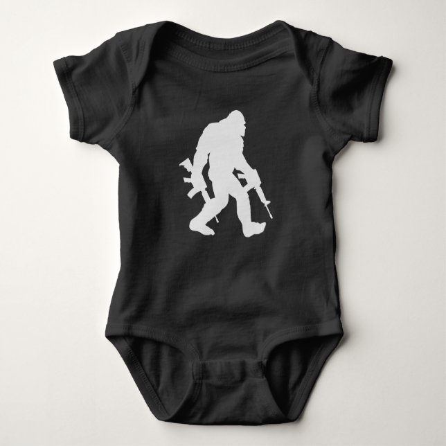 Bigfoot Silhouette Sasquatch Baby Bodysuit (Front)