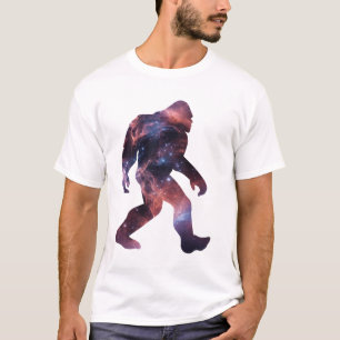 Bigfoot Silhouette with Galaxy Interior T-Shirt