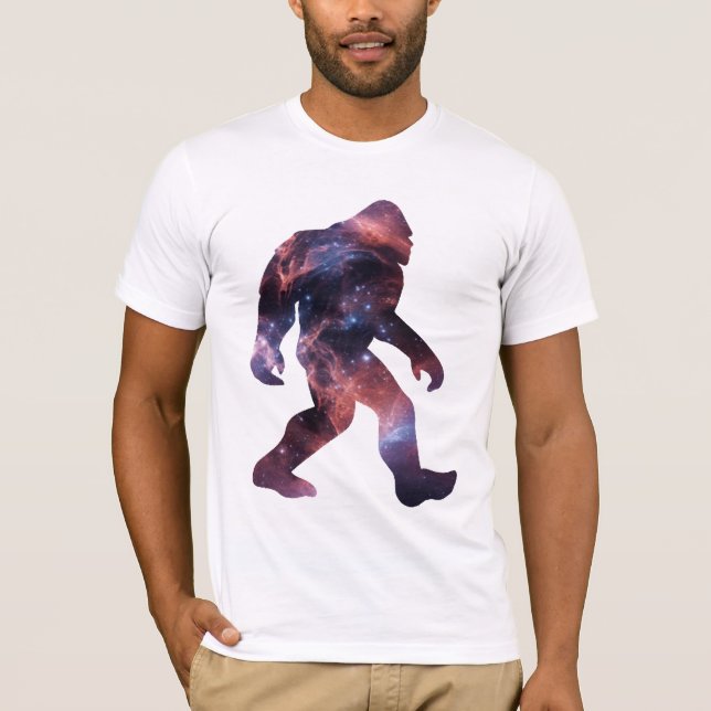 Bigfoot Silhouette with Galaxy Interior T-Shirt (Front)