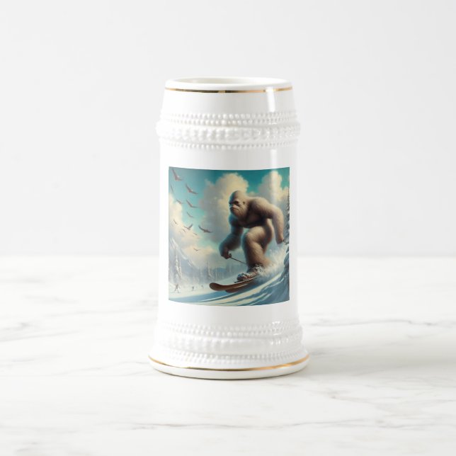 Bigfoot Skiing Beer Stein (Center)