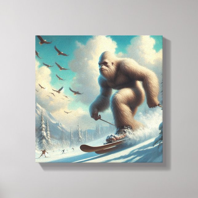 Bigfoot Skiing Canvas Print (Front)