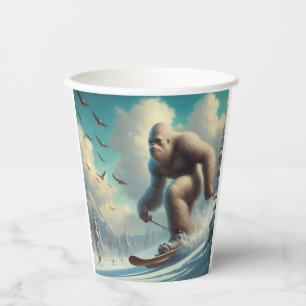 Bigfoot Skiing Paper Cups