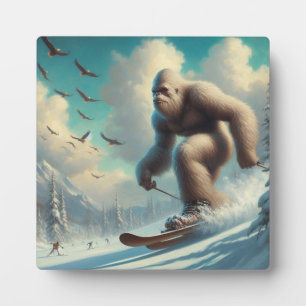 Bigfoot Skiing Plaque