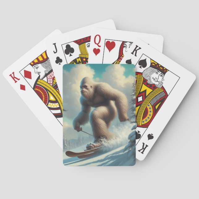 Bigfoot Skiing Playing Cards (Back)
