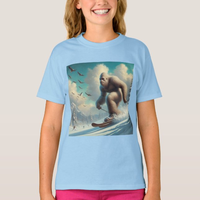 Bigfoot Skiing T-Shirt (Front)