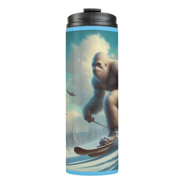 Bigfoot Skiing Thermal Tumbler (Front)