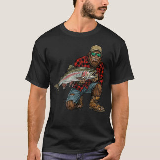 Bigfoot Slhead Fishing Trophy Funny Sasquatch T-Shirt