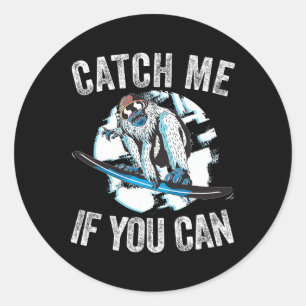 Bigfoot Snowboard Shirt Funny Yeti Snowboarding Sa Classic Round Sticker