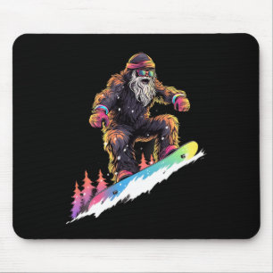 Bigfoot Snowboard Snowboarder Winter Mouse Pad