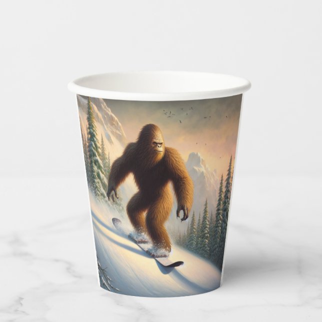 Bigfoot Snowboarding Paper Cups (Front)