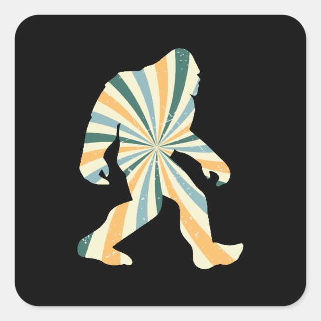 Bigfoot Squatchy Retro 90s Style Square Sticker (Front)