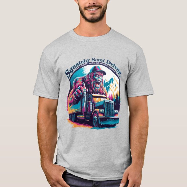 Bigfoot: Squatchy Semi-Driver T-Shirt (Front)