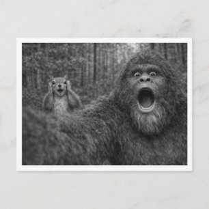 Bigfoot Squirrel Selfie Holiday Postcard