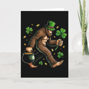 Bigfoot St Patricks Day Funny Sasquatch Saint Padd Card