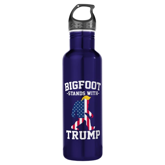 Bigfoot Stands With Trump 2024 Elections 710 Ml Water Bottle (Front)