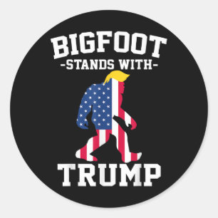 Bigfoot Stands With Trump 2024 Elections  Classic Round Sticker