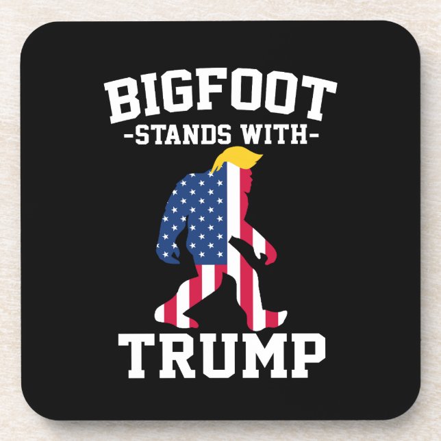Bigfoot Stands With Trump 2024 Elections Coaster (Front)