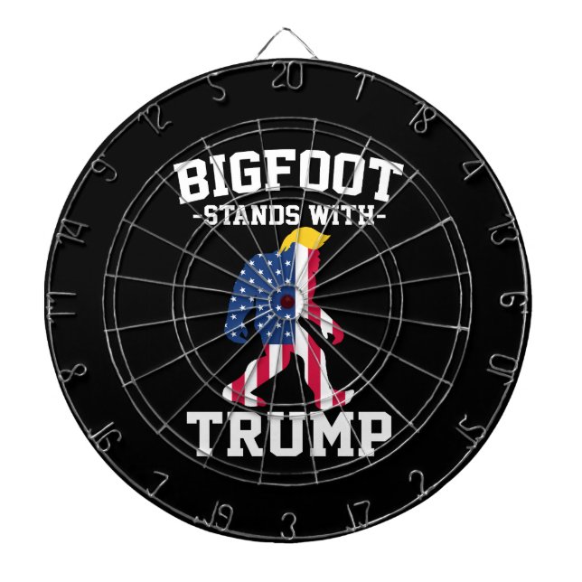 Bigfoot Stands With Trump 2024 Elections Dartboard (Front)