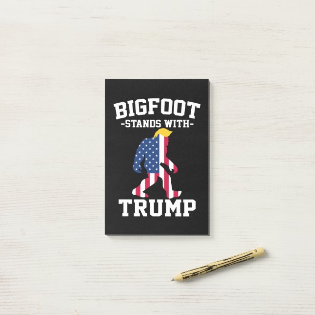 Bigfoot Stands With Trump 2024 Elections Post-it Notes (On Desk)