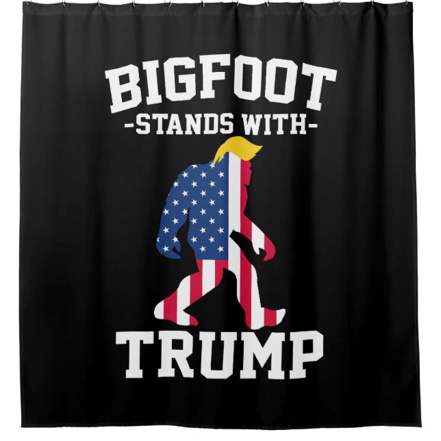 Bigfoot Stands With Trump 2024 Elections Shower Curtain (Front)