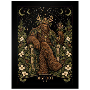 Bigfoot, Starlit Tarot Art Postcard