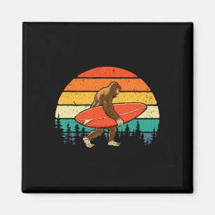 Bigfoot Surfer - Retro Surfingboard Surfing Beach  Magnet